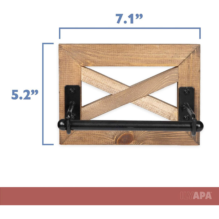 Тримач для туалетного паперу Ilyapa Farmhouse для ванної кімнати-вивітрюване біле Сільське дерево настінний тримач для туалетного паперу з полицею (Barnwood)