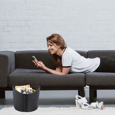 Кошик для дров Relaxdays, штучна шкіра, чорний