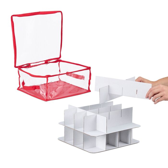 Набір з 3 коробок для зберігання новорічних кулічок Relaxdays