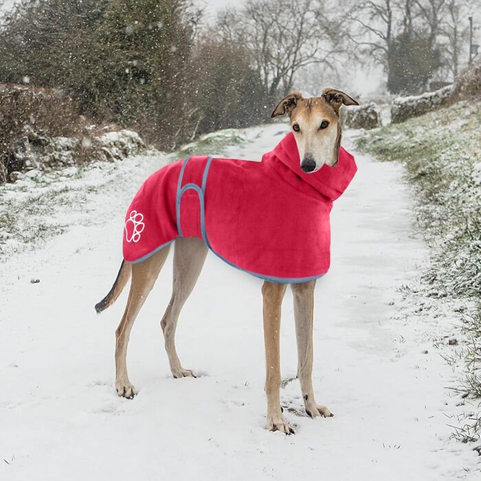 Флісове пальто Greyhound, светр Whippet/Lurcher, зимова куртка з флісовою підкладкою, регульована (M, червоний)