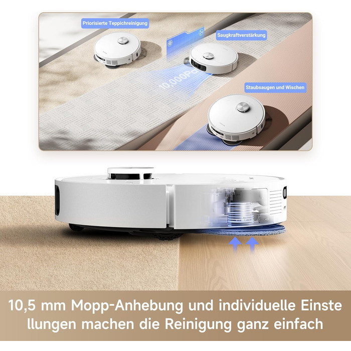 Робот-пилосос Dreame L10s Ultra Gen 2 з функцією миття, технологія RoboSwing™ та потужністю 10 000 Pa Vormax™, режим для тварин, автоматична станція, потужне прибирання килимів