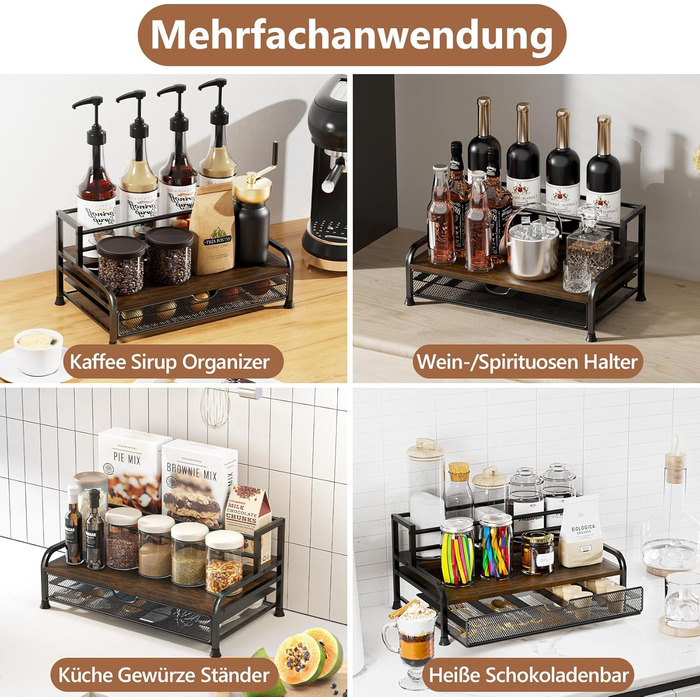 Трирівнева підставка для капсул Nespresso Vertuo з шухлядою, 40 капсул, органайзер для кави на кухню