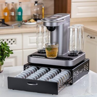 Стійка для капсул Bartesian: органайзер для коктейльних капсул, стильний дизайн для барної техніки, чорний метал (ємність 40 капсул)