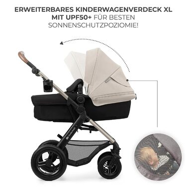 Дитяча коляска Kinderkraft MOOV2 4 в 1 з автокріслом I-SIZE, сіра (CLASSIC)