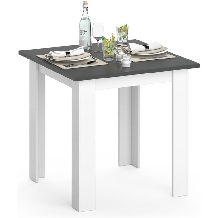 Стіл обідній Vicco Karlos, 80x80 см, колір антрацит
