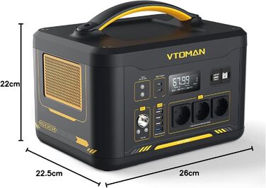 Портативна електростанція VTOMAN Jump 1500X, ємність 828 Wh, номінальна потужність 1500 W, пікова потужність 3000 W