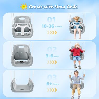 Дитяча гойдалка 2-в-1 з металевим каркасом, безпечний крісло-гойдалка для дому та вулиці (біла)