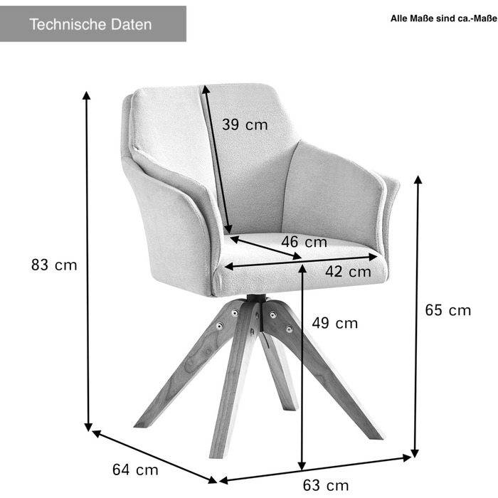Поворотний стілець B&D Home Daisy крісло ткане полотно сірий