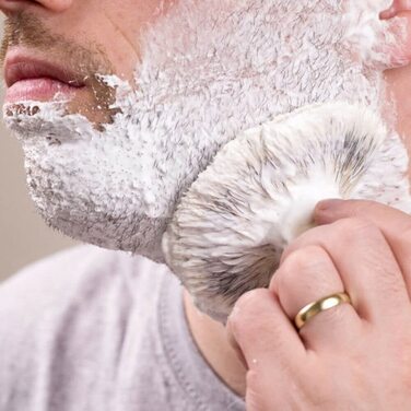 Щітка для гоління для вологого гоління з кремом для гоління та милом для гоління - Для гоління безпечною бритвою або небезпечною бритвою - Чоловіча щітка для гоління для гоління бороди