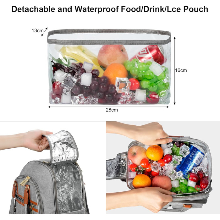 Набір для пікніка на 4 особи з термосумкою, флісовою ковдрою, столовим приладдям, для кемпінгу, пляжу, подорожей, походів (Світло-сірий)