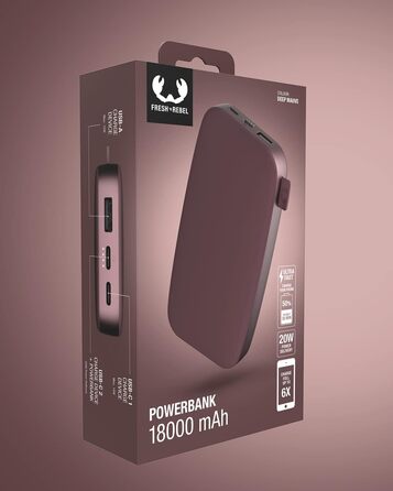 Зі швидкою зарядкою, глибокий ліловий, 18000mAh USB-C