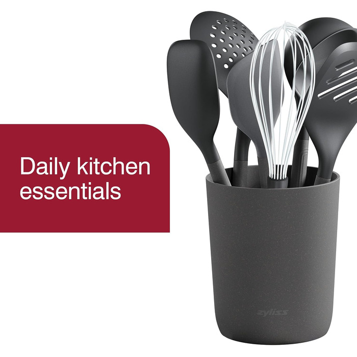Набір кухонних помічників Zyliss E980244 7-TLG: силікон, нейлон, пшеничне волокно, нержавіюча сталь, сірий колір