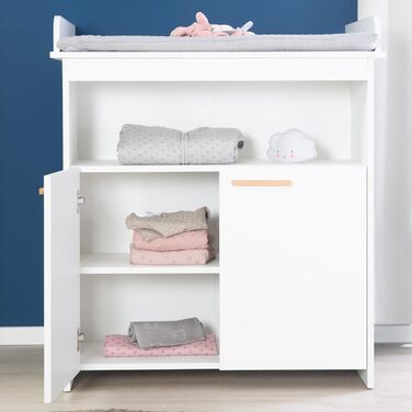 Комод-пеленальник Roba 'Антон' білий, з пеленальним столиком, 2 дверцята та 1 полиця, висота пеленального майданчика 90 см