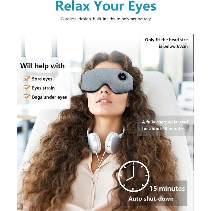 Тепла очна маска PJYU для лікування блефариту та сухості очей, USB-зарядка, миється