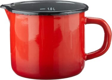 Емальований чайник Karl Krüger Rom 1л червоно-сірий з виливом, 12x12x11 см