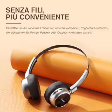 iKF R1 Бездротові Bluetooth накладні навушники ретро-дизайн, 60 годин роботи, стереозвук, режим прозорості, підключення до 2 пристроїв, для iOS/Android, чорні