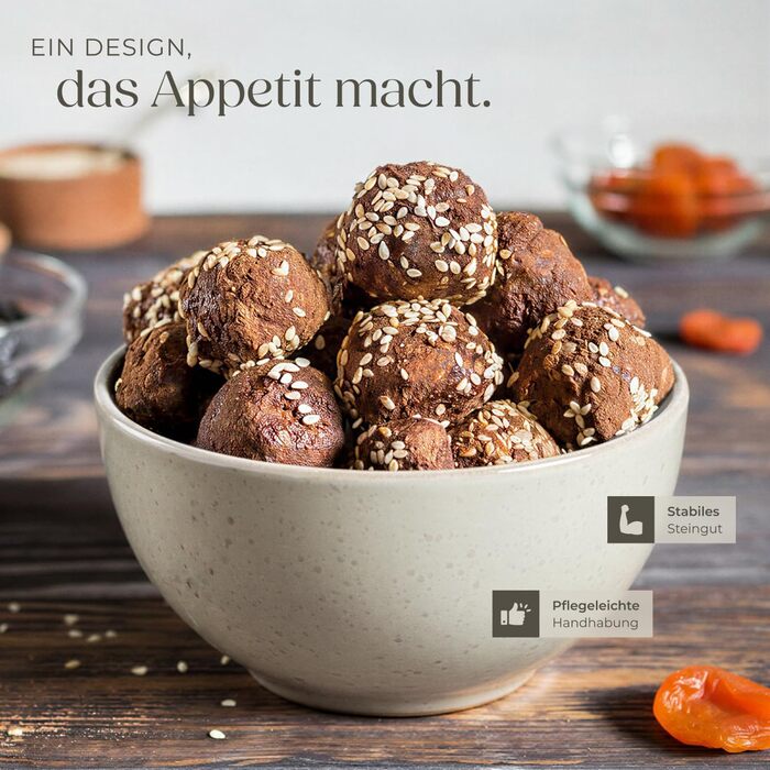 Набір посуду Tectake® 30 предметів для 6 осіб, керамічний посуд, ручної роботи, тарілки, миски та чашки, придатний для миття в посудомийній машині та використання в мікрохвильовій печі - Coral Blush