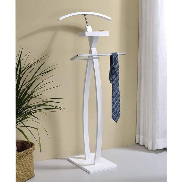 Сучасний чоловічий вішак для одягу з полицею для штанів та місцем для прикрас, білий