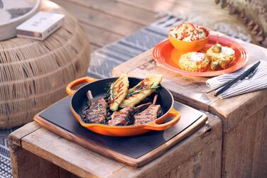 Сковорода гриль LE CREUSET Signature, 25 см, чавун, червона, для всіх плит та духовок