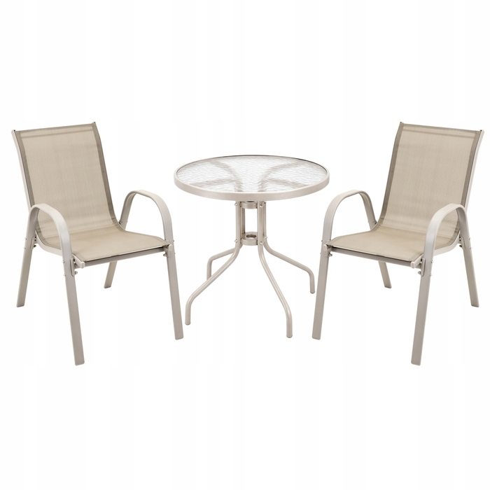 Комплект садових меблів із техноротанга Jumi, бежевий, 3 предмети