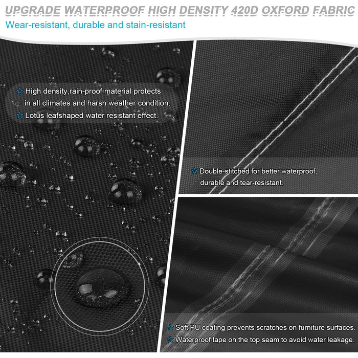 Чохол для садово-патіо меблів 85x85x80 см, вологостійкий, 420D Oxford, для захисту від погодних умов