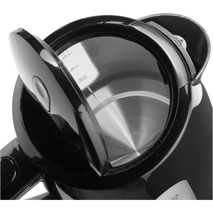 Чайник Princess (чорний) об'ємом 1,7 л - обертається на 360 з індикатором рівня води, 236017
