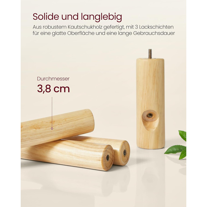 Стійка для одягу VASAGLE, дерев'яна, з 8 гачками, рожева, RCR010B01