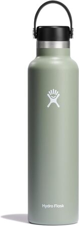 Пляшка для води - Ізольована пляшка для води з нержавіючої сталі - Спортивна пляшка з герметичною гнучкою кришкою та ремінцем - Термос Пляшка Можна мити в посудомийній машині - Маленький отвір - (680 г, агава, 1 унція)