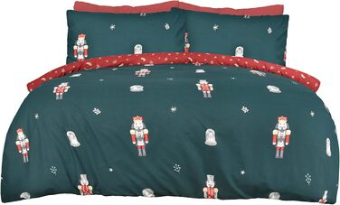 Комплект постільної білизни Sleepdown Nutcracker, King Size, Зелений, в т.ч. Наволочки, Легкий догляд