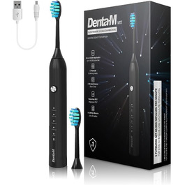 Електрична звукова зубна щітка з 5 режимами та акумулятором на 120 днів – ультразвукова щітка зі Smart-насадкою, чорний колір