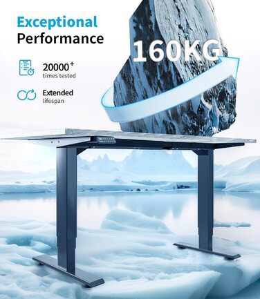 Електричний стіл MAIDeSITe T2 Pro Plus (Чорний) з регулюванням висоти, 2 мотори, 4 пам'яті, нагадування про зміну положення