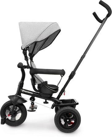 Триколісний велосипед HyperMotion з ручкою для батьків 3-в-1, сірий - для дітей від 1 до 4 років (до 20 кг)