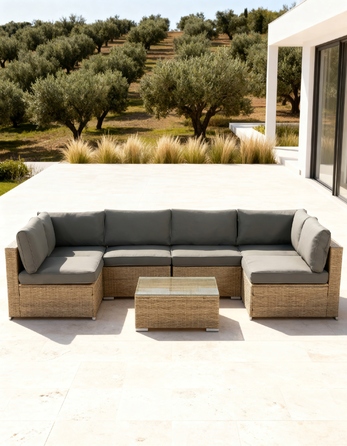 Комплект садових меблів із техноротанга MTG Trade Group, бежевий, 7 предметів