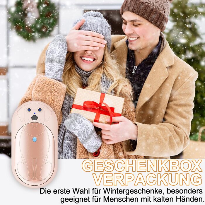 Електричні грілки для рук Lepwings, 2 шт., 6000 мАг, багаторазові, 3 режими, до 20 годин тепла, USB-зарядка, для активного відпочинку взимку, чорні та рожеві