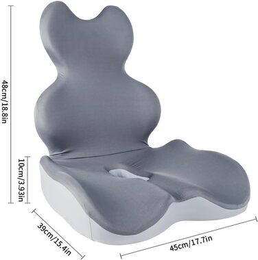 Ортопедична подушка для сидіння зі спинкою: підтримка боків та комфорт. Підходить для офісного крісла та авто. Ергономічна, для офісу, машини, для полегшення болю в куприку, стійка для спини.