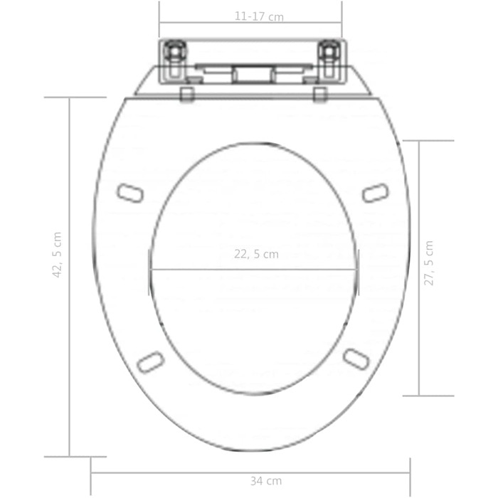 Сидіння для унітазу VidaXL з автоматичним опусканням, м'яке, швидкознімне, дизайнерська Кришка унітазу, кришка сидіння унітазу, Кришка унітазу, туалетні окуляри (42,5 x 34 см, чорний)