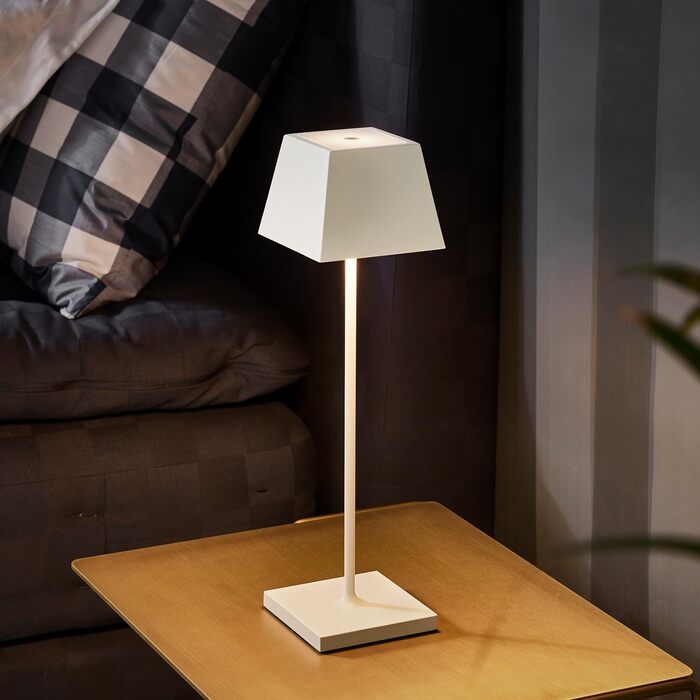 LED-лампа SIGOR Nuindie на акумуляторі, диммувана, для дому та вулиці, IP54, висота 38 см, біла, 12 годин роботи