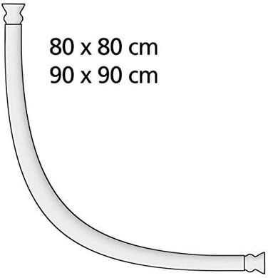 Телескопічна кругла душова штанга WENKO, висувна душова шторка для свердління, надзвичайно стійка з Ø 2,5 см, виготовлена з нержавіючого та міцного алюмінію, 80x80 90x90 см, біла 0 x 2,5 x 2,5 см