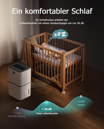 Електричний осушувач повітря 12л/24г з сенсорним керуванням, 3-кольоровим дисплеєм та таймером, для дому та швидкого сушіння білизни, ванної кімнати, підвалу, білий