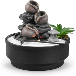 Фонтан для саду Oasis Zen'Light: водоспад, LED-підсвічування, білий пісок, декор для релаксації