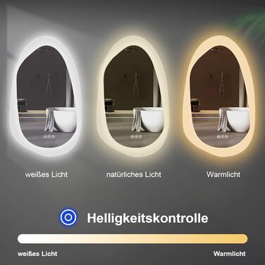 Дзеркало для ванної кімнати YOLEO з підсвічуванням 90x70 см, LED дзеркало з переднім та заднім освітленням, дзеркало з пам'яттю, 3 регульовані кольори світла, антизапар, (100L x 66B cm)