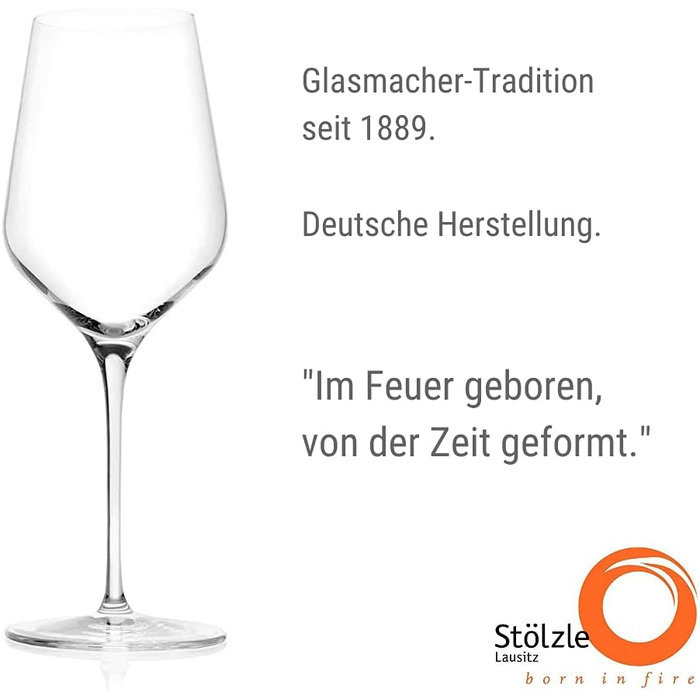 Келихи для білого вина Stlzle Lausitz Starlight 410 мл I Келихи для білого вина 6 шт. i Келихи для вина можна мити в посудомийній машині I високоякісний кристал