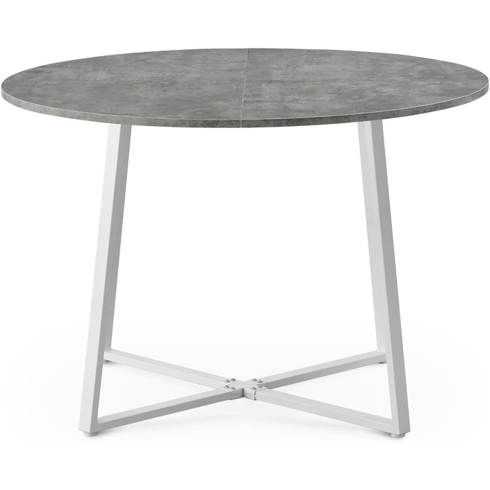 Стіл обідній DUBI Möbel NOA, круглий 110x110 см, для кухні/їдальні, індустріальний дизайн, колір бетону