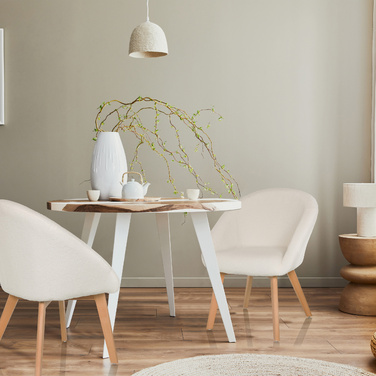 Обідній стілець SCANDI TED Тканина Білий hjh LIVING