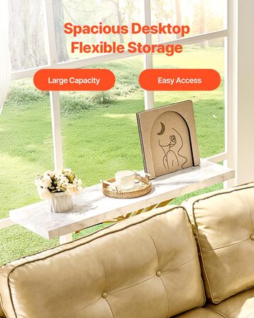 Вхідний консольний столик VEVOR 100 см - вузький, міцний, з металевим каркасом. Ідеально для передпокою, вітальні, спальні. Витримує до 49,9 кг.