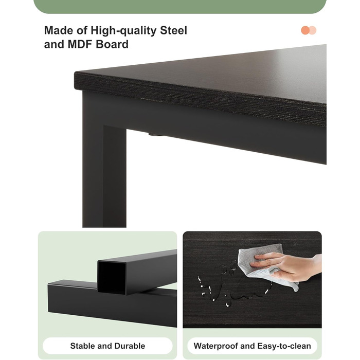 Нічний столик з бездротовою зарядкою, 2 розетки AC та 2 USB, з шухлядою, на колесах, чорний, білий