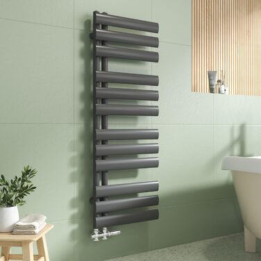 Овальний електричний рушникосушар EMKE 1120x400 мм, антрацит, 408 Вт