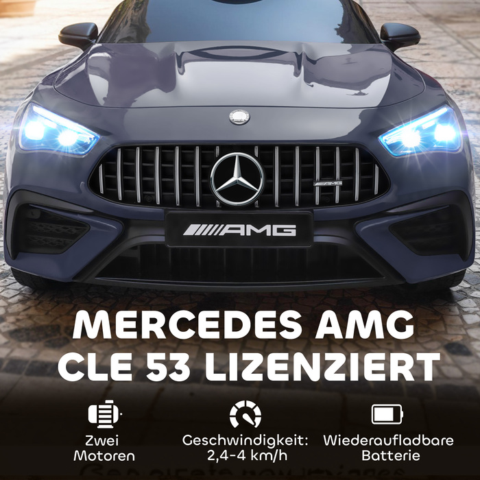 Електромобіль для дітей Kinder, дизайн Mercedes-Benz, двигун 12V, пульт дистанційного керування, світлодіодні фари, музика, для дітей віком 3-6 років, сірий колір