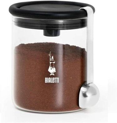 Склянка для кави Bialetti 250 г (з кришкою), прозора, чорна, Single