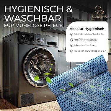 Подушка для ванни з сіткою для прання - Максимальний комфорт та розслаблення з новітньою технологією Air Mesh. Подушка для ванни з 7 міцними присосками. Подушка для шиї/голови (світло-блакитна)